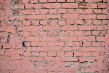 Background image of pink painted brickwork texture