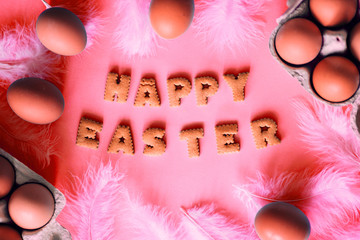 Happy Easter in colourful background