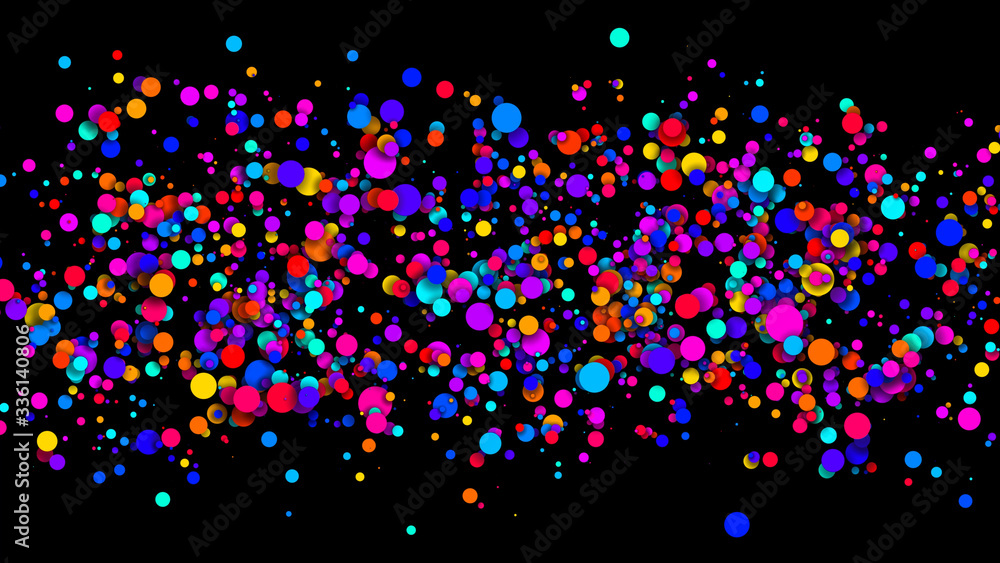 Poster abstract simple background with beautiful multi-colored circles or balls in flat style like paint bu