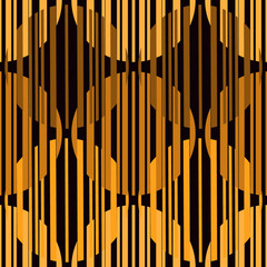 Openwork seamless pattern. Repeated hatched lines, overlapping circles surface print. Mixed texture geometric background