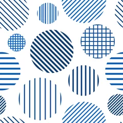 Foto auf Alu-Dibond Kreis, nahtloses Muster des Tupfens. Unregelmäßige chaotische Formen mit gemischter Textur drucken. Geometrischer Hintergrund im Memphis-Stil © funkyplayer