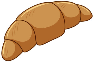 One piece of croissant on white background