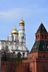 Fototapeta na wymiar Architecture of Moscow Kremlin. Popular landmark.
