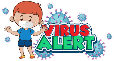 Coronavirus poster design with word virus alert on white background