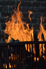 fire in the fireplace