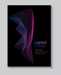 abstract wave pattern brochure design template vector mock up for use as company annual report, poster,flyer - Vector