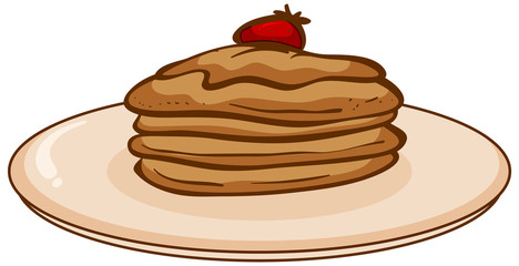Pancake on the plate on white background