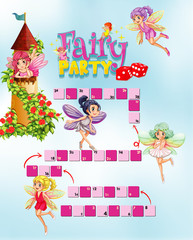 Game template with fairies flying around castle