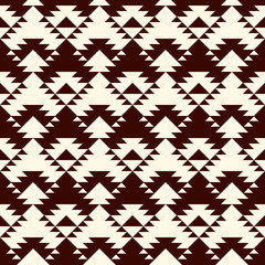 Ethnic, tribal seamless pattern. Native americans embroidery textile style surface print. Boho chic ornament