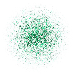 Colorful burst of flowers graphic on a white background. green shine, flicker. eps 10