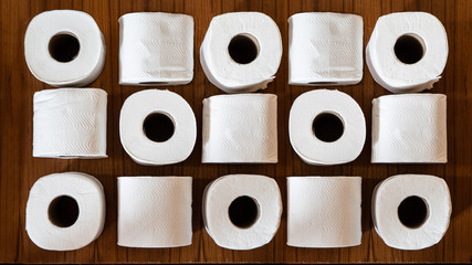A pile of toilet paper