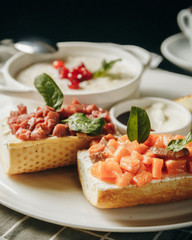 bruschetta with tomato and basil