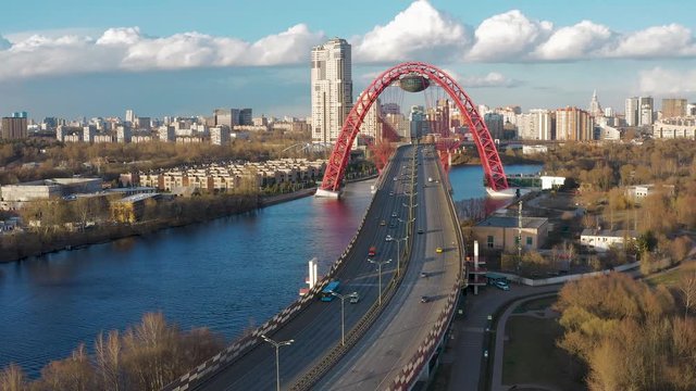 The bridge on the prospectus of Marshal Zhukov in Moscow