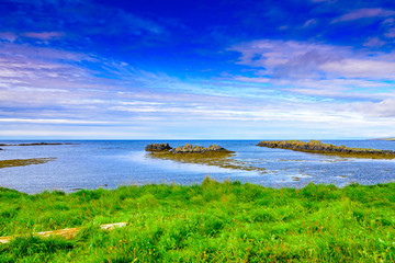 Beautiful rugged Iceland Fjord seascape