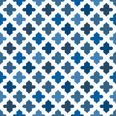 Seamless surface print with ogee ornament. Oriental traditional pattern with repeated mosaic tile Moroccan lantern motif