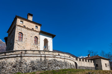 Fototapeta na wymiar The Lusa castle in Italy