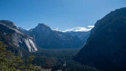 view on the forest and mountains of Yosemite national park