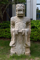 Fototapeta na wymiar Stone sculpture of zodiac animal in Chinese Park