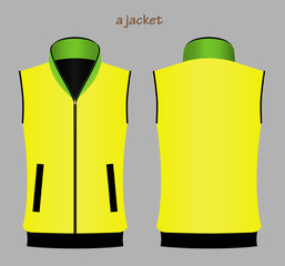 A jaket in lemon color in two sides