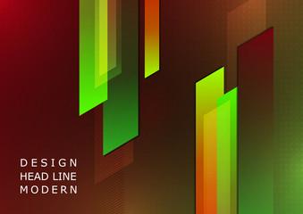 Abstract dynamic background, simple geometric shapes, blocks, stripes. Bright gradient colors. Template for corporate design.