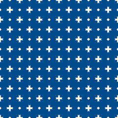 Seamless arabic ornament. Moroccan stars and crosses motif. Arabesque traditional pattern with mosaic tile.