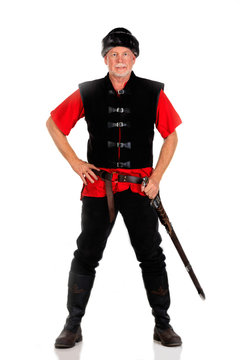 Portrait of a Viking Character On White Background