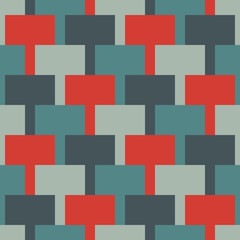 Contemporary geometric pattern. Repeated polygons, rectangles motif. Simple ornament. Modern abstract background. Seamless surface design. Geo wallpaper. Digital paper, textile print. Vector art