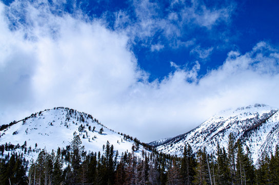 Snow Covered Mountains In Winter