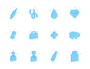 Medical isometric icons.  vector elements for trendy and modern design. Vector line icons isolated on a white background. Vector illustration.
