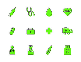 Medical line icons. Stroke vector elements for trendy and modern design. Vector line icons isolated on a white background. Vector illustration.