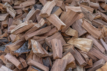Large amount of firewood in a heap