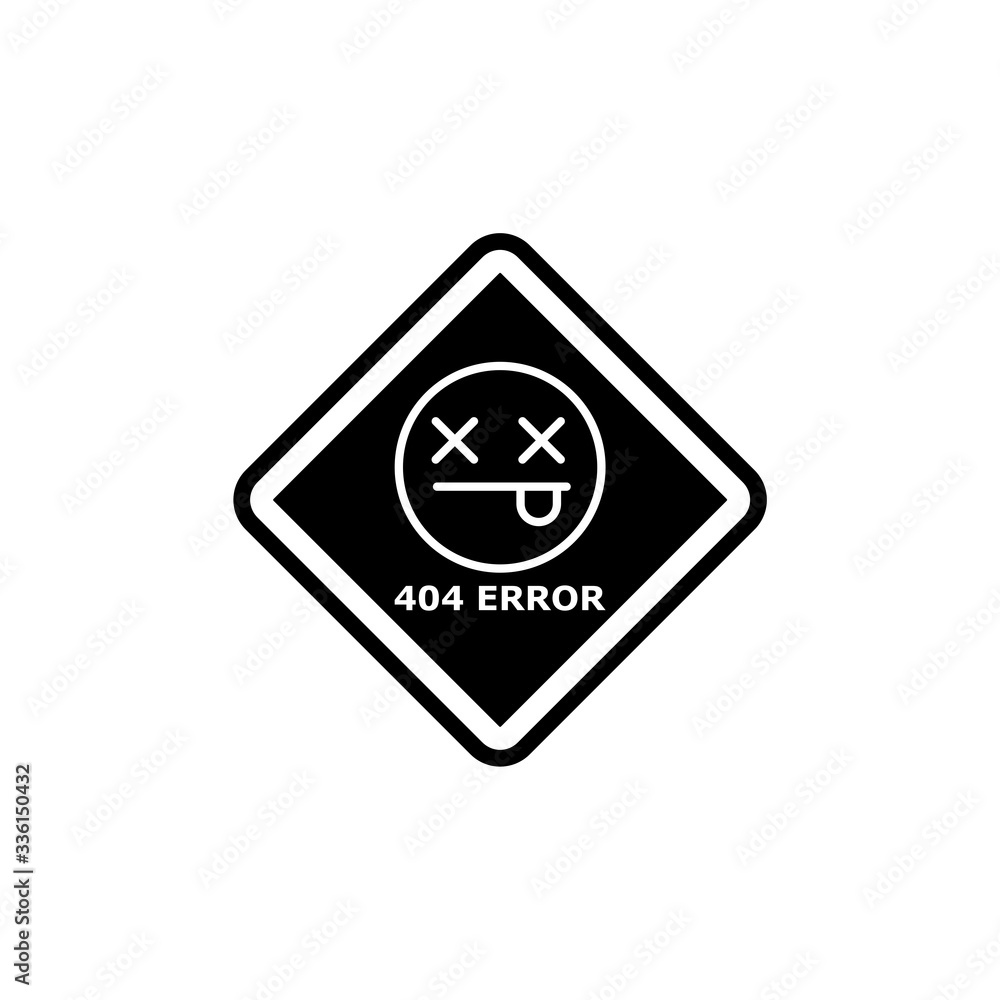 Poster error 404 icon in trendy design style. error 404 icon isolated on white background