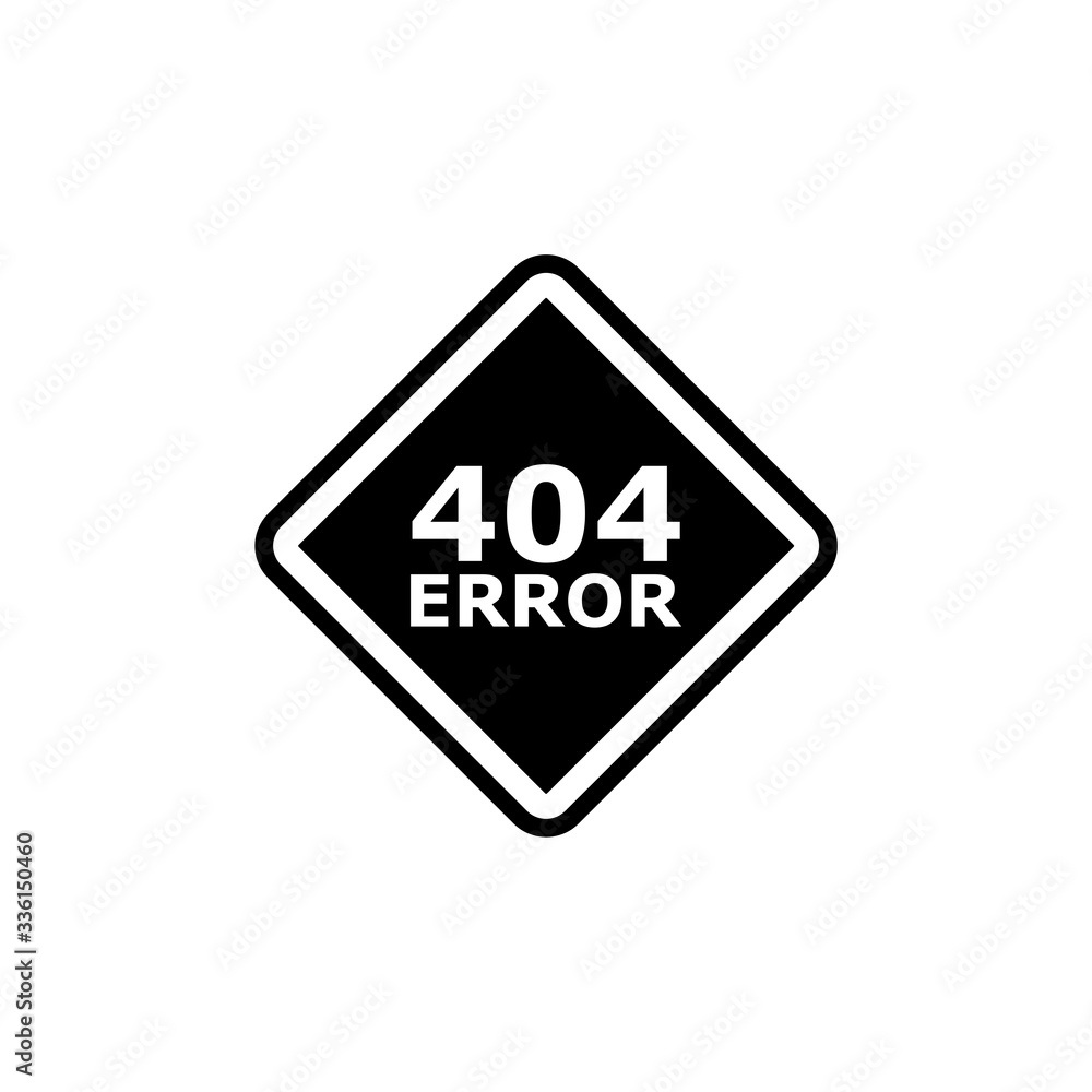 Poster error 404 icon in trendy design style. error 404 icon isolated on white background