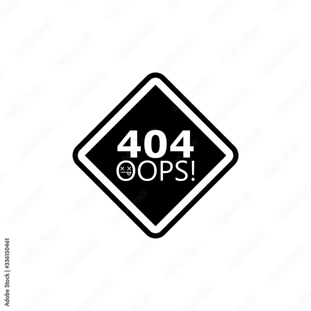 Aufkleber error 404 icon in trendy design style. error 404 icon isolated on white background