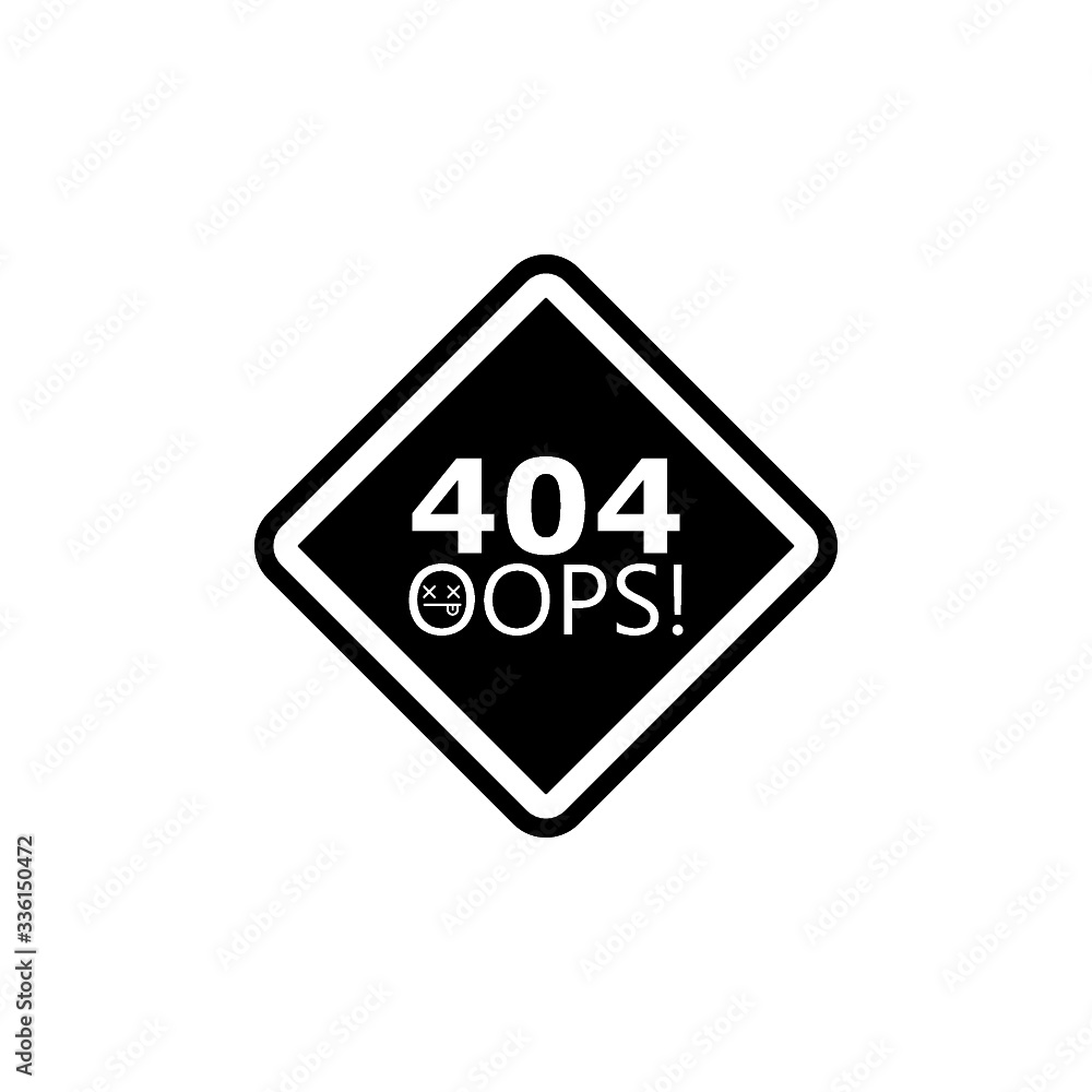 Poster error 404 icon in trendy design style. error 404 icon isolated on white background