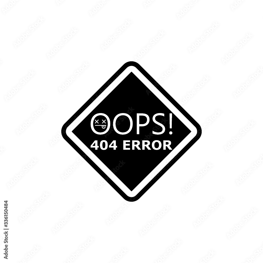 Poster error 404 icon in trendy design style. error 404 icon isolated on white background