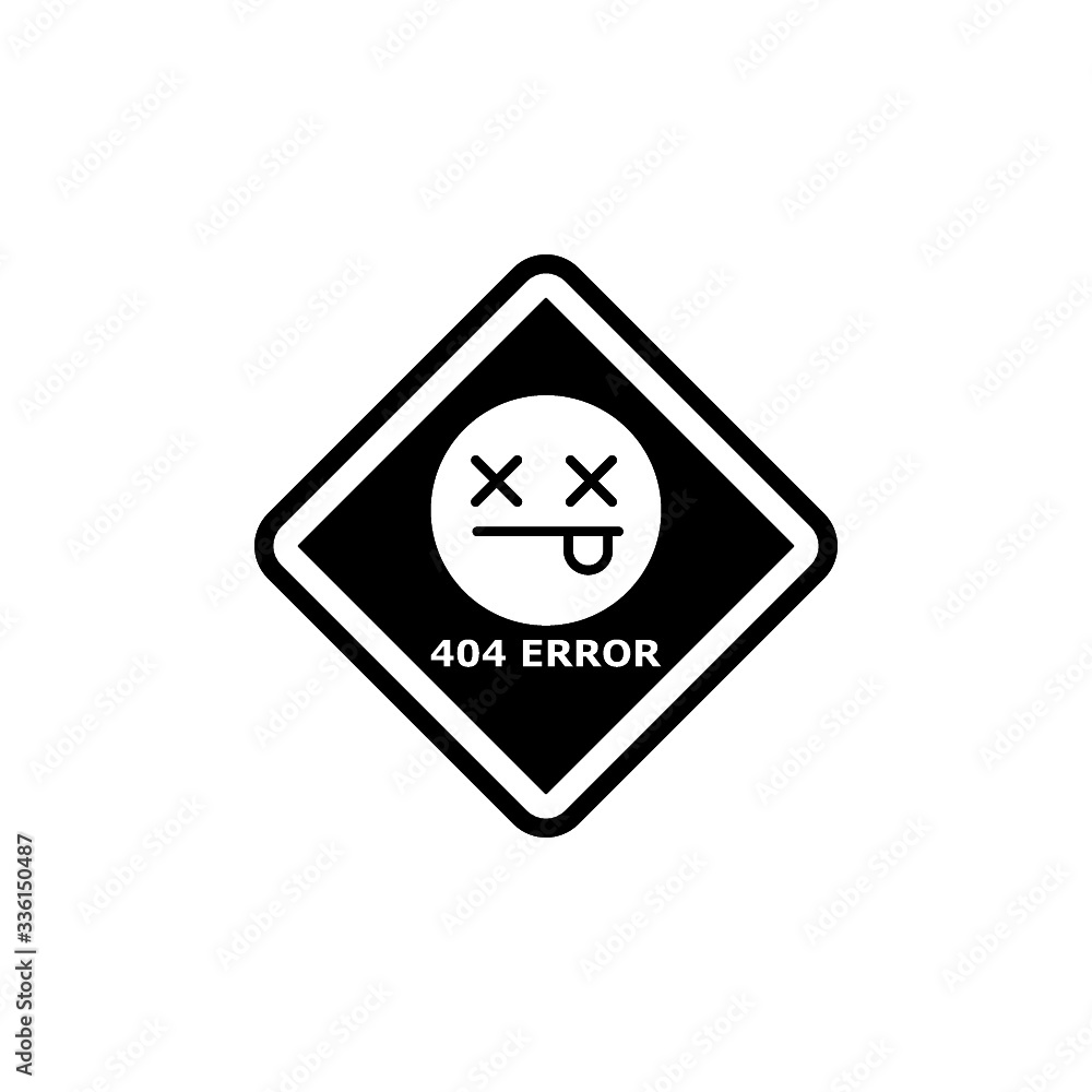 Poster error 404 icon in trendy design style. error 404 icon isolated on white background