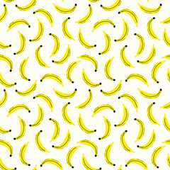Yellow banana seamless pattern.