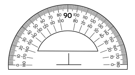 Vector protractor ruler isolated on the white background - obrazy, fototapety, plakaty