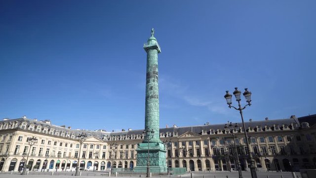 France, Paris, May, View of place Vendome with Vendome column