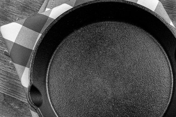 Cast Iron Skillet in Black and White