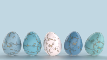 Happy Easter background with colorful 3d decorated eggs, Realistic holiday decoration with typography quote for celebration. greeting card, ad, promotion, poster, flyer, web-banner, article