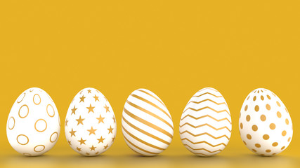 Happy Easter background with colorful 3d decorated eggs, Realistic holiday decoration with typography quote for celebration. greeting card, ad, promotion, poster, flyer, web-banner, article