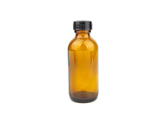 The brown glass bottle isoleted on white background is used for cosmetic skin care product ,containing products and medical supplies.clipping path