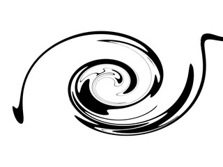 Abstract spiral element in irregular, random fashion. Geometric hypnotic vortex. Abstract black and white background    