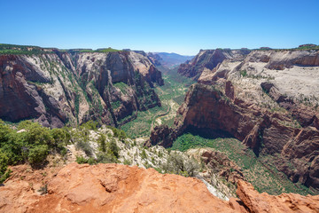 hiking the observation point trail in zion national park, usa