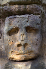 Fototapeta na wymiar Monument sandstone sculptures from 19th century in northern Bohemia, Libechov, Czech Republic