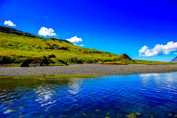 Beautiful rugged Iceland Fjord seascape