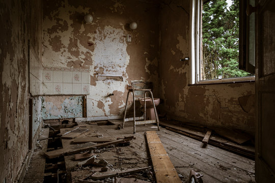 Derelict room in abandonded house.