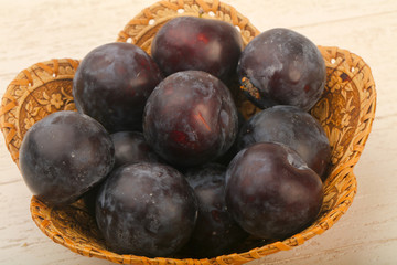 Ripe fresh plums